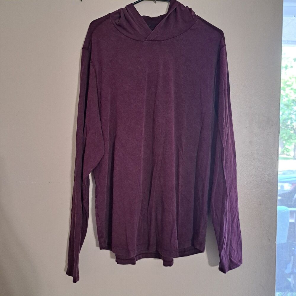 VRST Hooded Shirt Mens Large purple Lightweight Stretch Training Warm Up